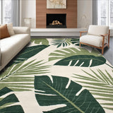 Ultra Soft Area Rug, Non Slip, Stain Resistant, Washable Area Rugs for Living Room, Bedroom, Tropical Khaki Leaf Aesthetic(Green)