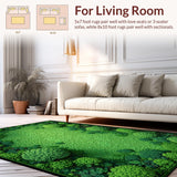 Ultra Soft Area Rug, Non Slip, Stain Resistant, Washable Area Rugs for Living Room, Bedroom, Delicate Blooming Floral Appeal(Green)