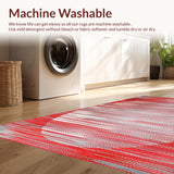 Ultra Soft Area Rug, Non Slip, Stain Resistant, Washable Area Rugs for Living Room, Bedroom, Chic Abstract Circular Arrangement(Red)