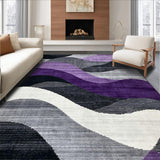 Ultra Soft Area Rug, Non Slip, Stain Resistant, Washable Area Rugs for Living Room, Bedroom, Minimalist Elegant Lattice Composition(Purple)