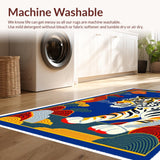 Ultra Soft Area Rug, Non Slip, Stain Resistant, Washable Area Rugs for Living Room, Bedroom, Multi-Color Modern Living Room Accent Carpet(Red)