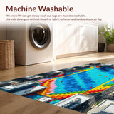 Ultra Soft Area Rug, Non Slip, Stain Resistant, Washable Area Rugs for Living Room, Bedroom, Vibrant City Road Educational Playroom Rug(Blue)