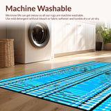 Ultra Soft Area Rug, Non Slip, Stain Resistant, Washable Area Rugs for Living Room, Bedroom, Vibrant Modern Animal Print Flair(Blue)