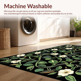 Ultra Soft Area Rug, Non Slip, Stain Resistant, Washable Area Rugs for Living Room, Bedroom, Vivid Nature-Infused Artistry(White)