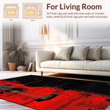 Artistic Black and White Guitar Motif(Red)