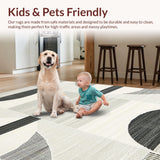 Ultra Soft Area Rug, Non Slip, Stain Resistant, Washable Area Rugs for Living Room, Bedroom, Sleek Geometric Arch Pattern(Gray)