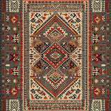 Ultra Soft Area Rug, Non Slip, Stain Resistant, Washable Area Rugs for Living Room, Bedroom, Artisanal Warm Toned Pattern(Red)
