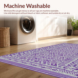 Ultra Soft Area Rug, Non Slip, Stain Resistant, Washable Area Rugs for Living Room, Bedroom, Elegant Symmetrical Design Appeal(Purple)