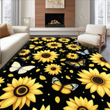 Ultra Soft Area Rug, Non Slip, Stain Resistant, Washable Area Rugs for Living Room, Bedroom, Chic Abstract Butterfly Decoration(Yellow)
