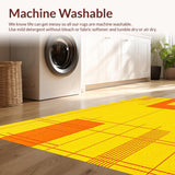 Ultra Soft Area Rug, Non Slip, Stain Resistant, Washable Area Rugs for Living Room, Bedroom, Eclectic Abstract Design Elements(Yellow)