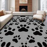 Ultra Soft Area Rug, Non Slip, Stain Resistant, Washable Area Rugs for Living Room, Bedroom, Contemporary Earth Tones Pet Motif(Gray)