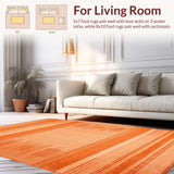 Ultra Soft Area Rug, Non Slip, Stain Resistant, Washable Area Rugs for Living Room, Bedroom, Warm Earthy Terracotta Shag(Orange)