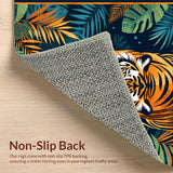Ultra Soft Area Rug, Non Slip, Stain Resistant, Washable Area Rugs for Living Room, Bedroom, Bold Jungle-Inspired Artistry(Orange)