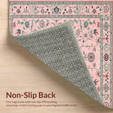 Ultra Soft Area Rug, Non Slip, Stain Resistant, Washable Area Rugs for Living Room, Bedroom, Modern Rustic Geometric Aesthetic(Pink)