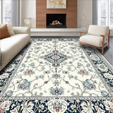 Ultra Soft Area Rug, Non Slip, Stain Resistant, Washable Area Rugs for Living Room, Bedroom, Contemporary Subtle Patterned Motif(White)
