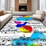 Ultra Soft Area Rug, Non Slip, Stain Resistant, Washable Area Rugs for Living Room, Bedroom, Contemporary Colorful Graffiti Motif(Blue)