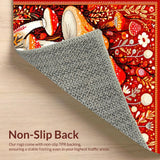 Bright Cheerful Mushroom Patterned(Red)