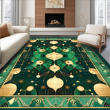 Ultra Soft Area Rug, Non Slip, Stain Resistant, Washable Area Rugs for Living Room, Bedroom, Circular Sector Anti Slip Absorbent Natural Beige with Tan Accents(Green)