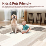 Ultra Soft Area Rug, Non Slip, Stain Resistant, Washable Area Rugs for Living Room, Bedroom, Stylish Cream Geometric Accent(Beige)