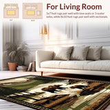 Ultra Soft Area Rug, Non Slip, Stain Resistant, Washable Area Rugs for Living Room, Bedroom, Chic Earth Tone Animal Patterns(Brown)