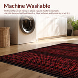 Ultra Soft Area Rug, Non Slip, Stain Resistant, Washable Area Rugs for Living Room, Bedroom, Dynamic Modern Abstract Design(Red)