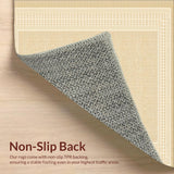 Ultra Soft Area Rug, Non Slip, Stain Resistant, Washable Area Rugs for Living Room, Bedroom, Rustic Low Pile Gentle Waves(Beige)