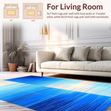 Ultra Soft Area Rug, Non Slip, Stain Resistant, Washable Area Rugs for Living Room, Bedroom, Contemporary Light Blue Elegance(Blue)