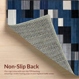 Chic Geometric Blue Gray Motif(Blue)