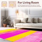 Ultra Soft Area Rug, Non Slip, Stain Resistant, Washable Area Rugs for Living Room, Bedroom, Radiant Youthful Nature Elements(Yellow)
