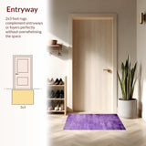 Ultra Soft Area Rug, Non Slip, Stain Resistant, Washable Area Rugs for Living Room, Bedroom, Playful Ultra-Soft Color Blend(Purple)