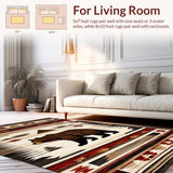 Ultra Soft Area Rug, Non Slip, Stain Resistant, Washable Area Rugs for Living Room, Bedroom, Vibrant Southwest Wildlife Aesthetic(Brown)