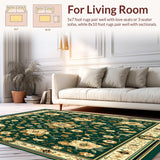 Ultra Soft Area Rug, Non Slip, Stain Resistant, Washable Area Rugs for Living Room, Bedroom, Abstract Floral Beige Area(Green)