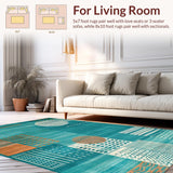 Contemporary Geometric Teal Tones(Blue)