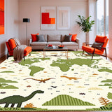 Light Beige Educational with Prehistoric Dinosaur Art and Earth Map Graphics(Green)
