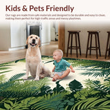 Ultra Soft Area Rug, Non Slip, Stain Resistant, Washable Area Rugs for Living Room, Bedroom, Vivid Animal Artful Display(Green)