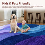 Ultra Soft Area Rug, Non Slip, Stain Resistant, Washable Area Rugs for Living Room, Bedroom, Vibrant Abstract Soft Touch(Purple)