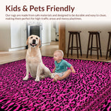 Ultra Soft Area Rug, Non Slip, Stain Resistant, Washable Area Rugs for Living Room, Bedroom, Dynamic Zebra Print Fusion(Pink)