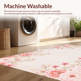 Ultra Soft Area Rug, Non Slip, Stain Resistant, Washable Area Rugs for Living Room, Bedroom, Rose Cozy Modern Aesthetic(Beige)