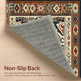 Ultra Soft Area Rug, Non Slip, Stain Resistant, Washable Area Rugs for Living Room, Bedroom, Transitional Richly Colored Design(Brown)