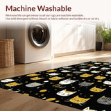 Ultra Soft Area Rug, Non Slip, Stain Resistant, Washable Area Rugs for Living Room, Bedroom, Rustic Black Animal Motif Decor(Black)