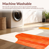 Ultra Soft Area Rug, Non Slip, Stain Resistant, Washable Area Rugs for Living Room, Bedroom, Rustic Tiled Orange Motif(Orange)