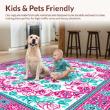 Ultra Soft Area Rug, Non Slip, Stain Resistant, Washable Area Rugs for Living Room, Bedroom, Elegant Boho Chic Area(White)