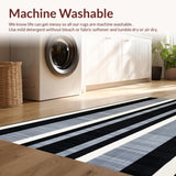 Ultra Soft Area Rug, Non Slip, Stain Resistant, Washable Area Rugs for Living Room, Bedroom, Rustic Fuzzy Trellis Design(Black)