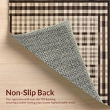 Ultra Soft Area Rug, Non Slip, Stain Resistant, Washable Area Rugs for Living Room, Bedroom, Contemporary Soft Tiled Motif(Beige)