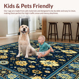 Ultra Soft Area Rug, Non Slip, Stain Resistant, Washable Area Rugs for Living Room, Bedroom, Stair Runner Pack Non Slip Stairway Grip(Blue)