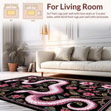 Ultra Soft Area Rug, Non Slip, Stain Resistant, Washable Area Rugs for Living Room, Bedroom, Contemporary Soft Floral Vibe(Pink)
