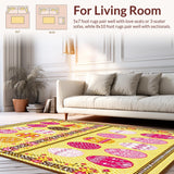 Ultra Soft Area Rug, Non Slip, Stain Resistant, Washable Area Rugs for Living Room, Bedroom, Inviting Earthy Spring Decor(Yellow)