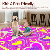 Ultra Soft Area Rug, Non Slip, Stain Resistant, Washable Area Rugs for Living Room, Bedroom, Unique Shaped Fantasy Design(Pink)