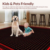 Ultra Soft Area Rug, Non Slip, Stain Resistant, Washable Area Rugs for Living Room, Bedroom, Playful Contemporary Gaming Design(Black)