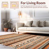 Ultra Soft Area Rug, Non Slip, Stain Resistant, Washable Area Rugs for Living Room, Bedroom, Artistic Warm Color Fusion(Orange)